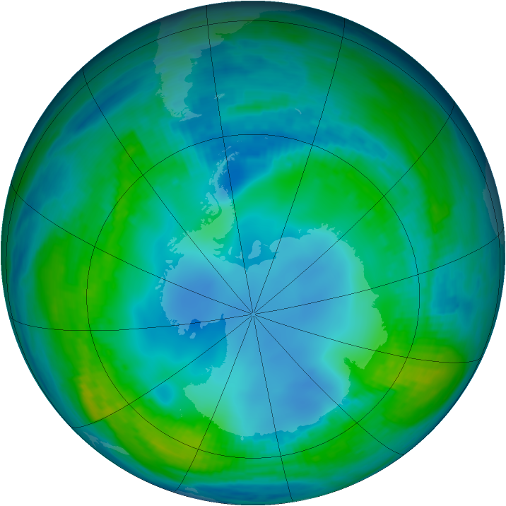 Antarctic ozone map for 14 May 1988
